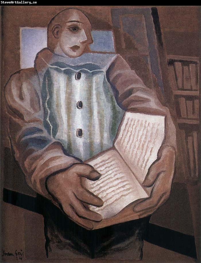 Juan Gris The clown scooped up the book